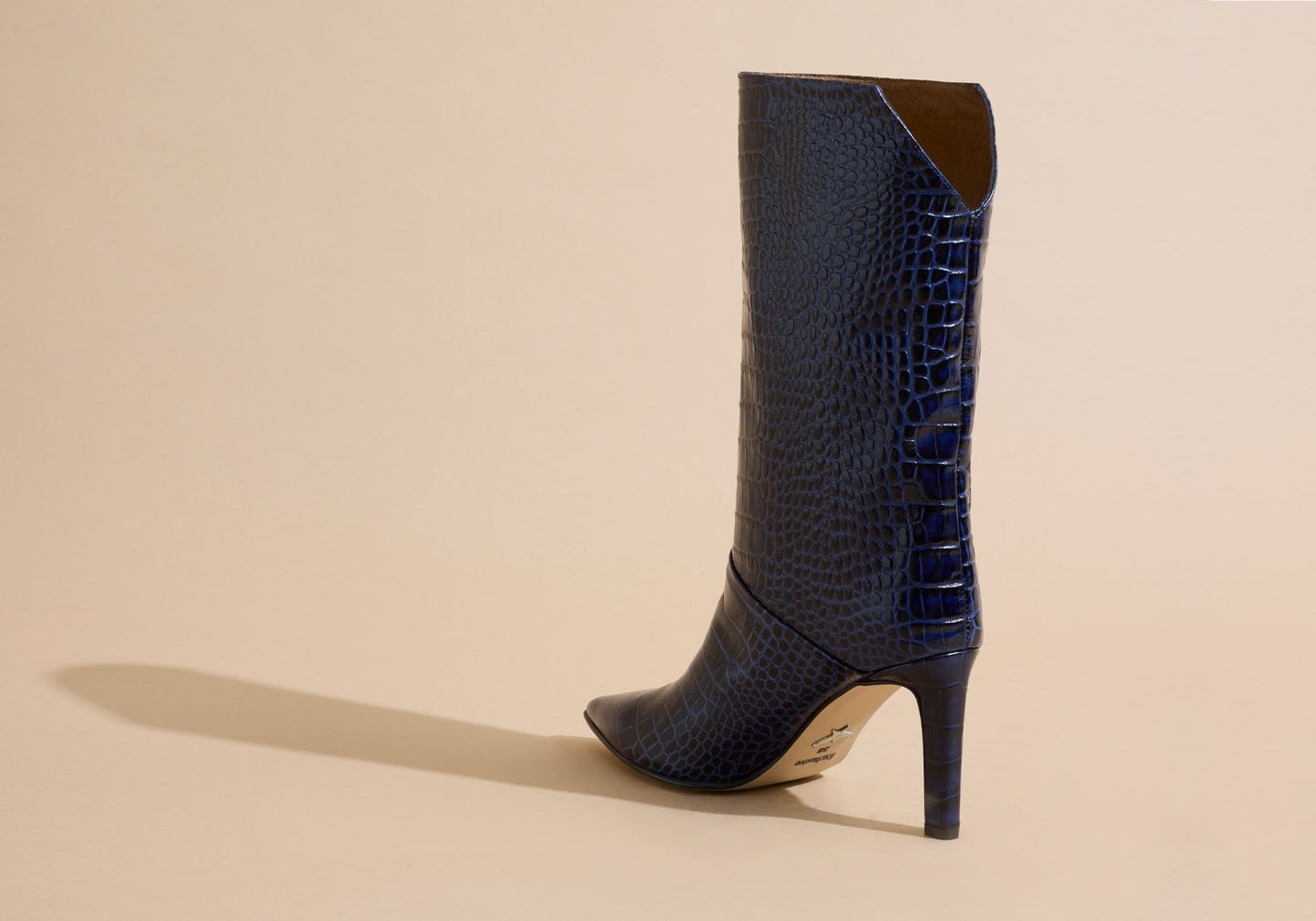 Rosso Navy Blue Croco Boots