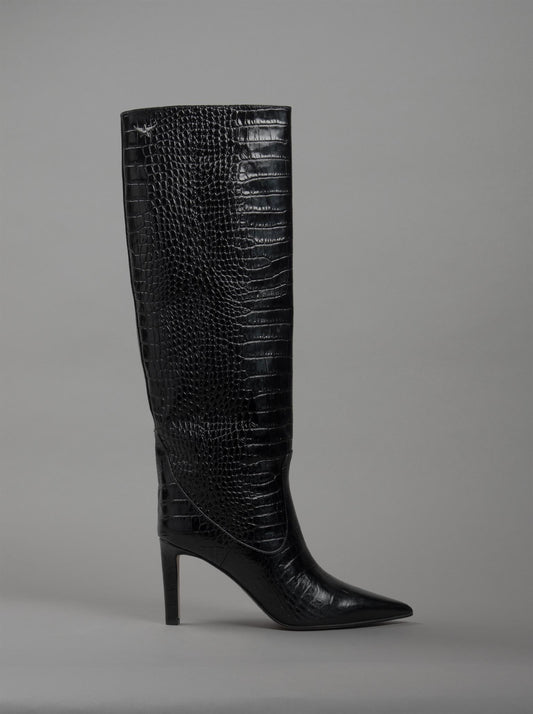 Visca Black Croco Boots